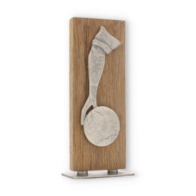 Trophy zamak figure bowling silver on wooden board