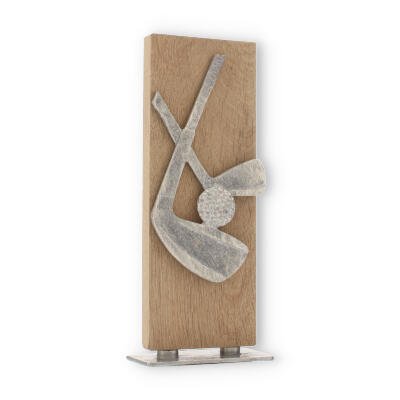 Trophy zamak figure golf club silver on wooden board