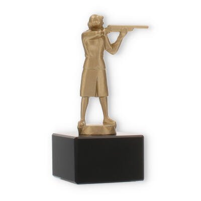 Trophy metal figure rifleman on black marble base