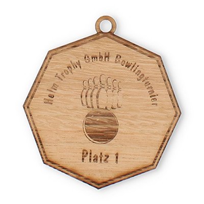 Wood medal Gerd solid oak