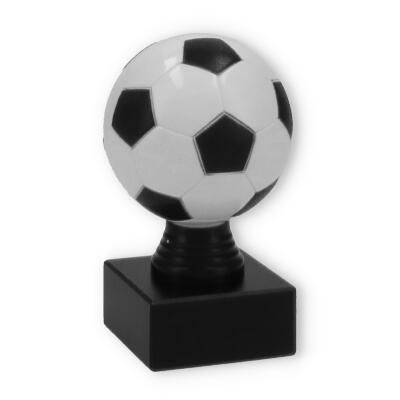 Pokal Kunststofffigur Fußball auf schwarzem Marmorsockel