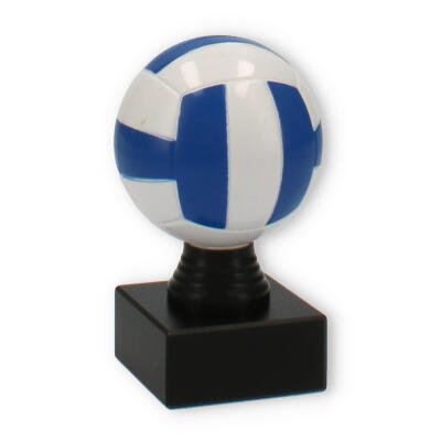 Pokal Kunststofffigur Volleyball auf schwarzem Marmorsockel