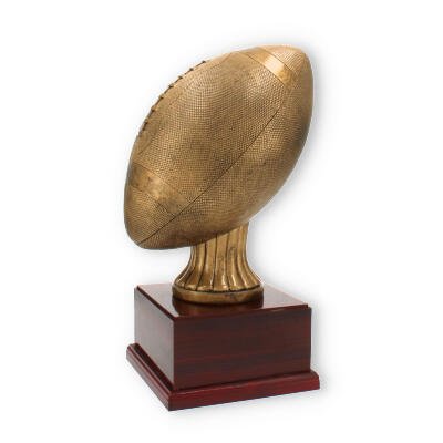 Trophies Resin figure Football on a mahogany-colored wooden base