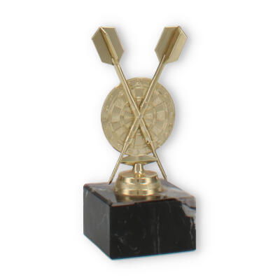 trophies plastic figure dart game gold on black marble base