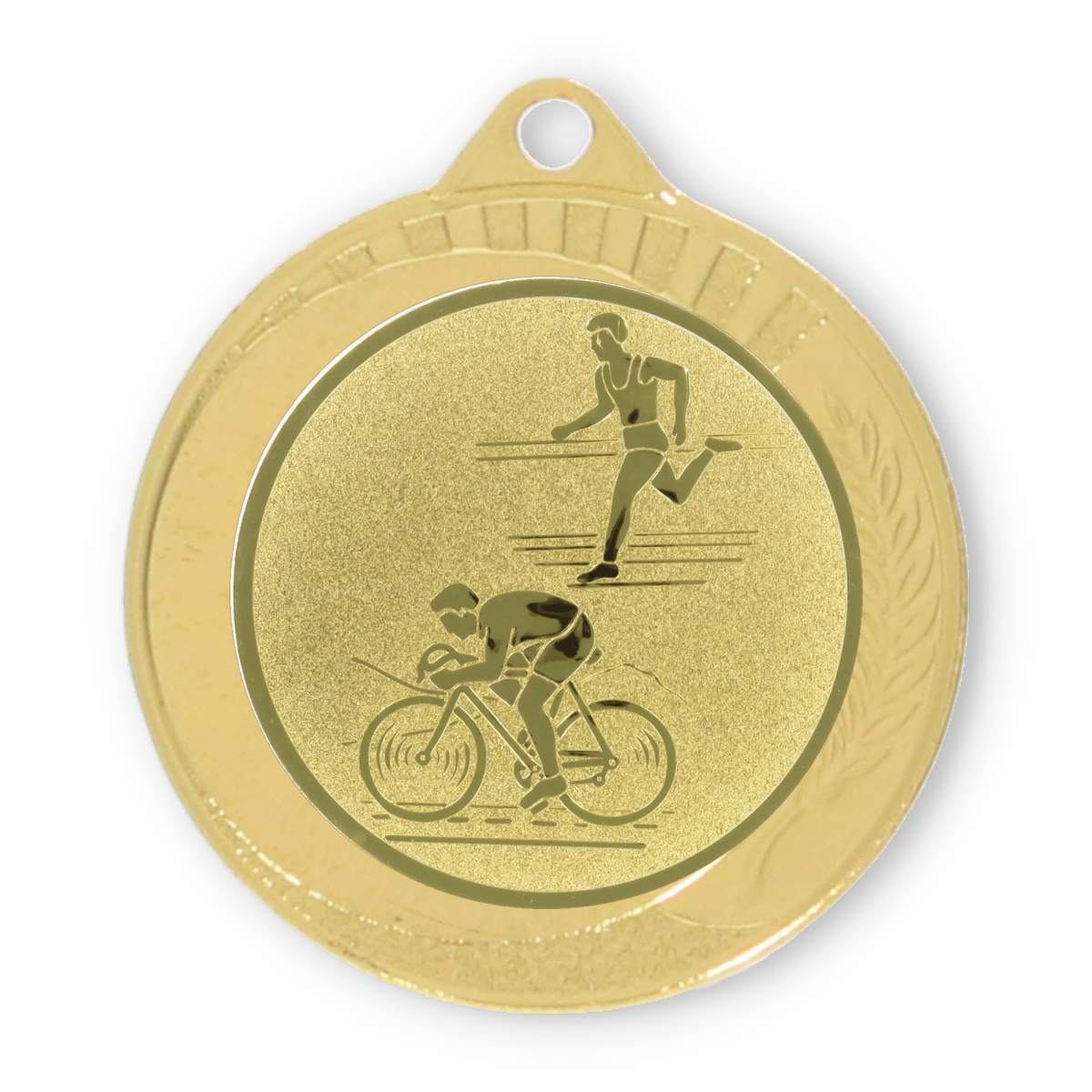 Medaille Duathlon Selin goldfarben 25 mm - Helm Trophy